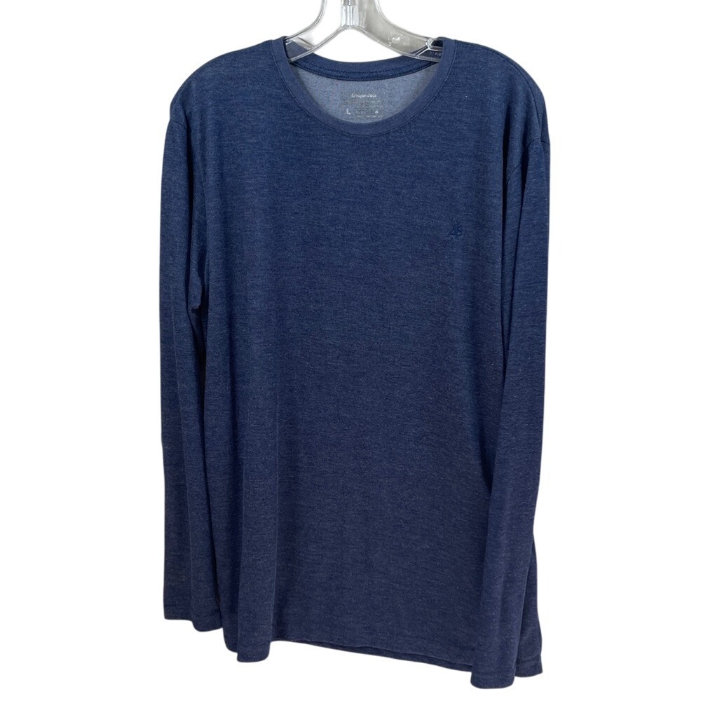 Aeropostale Mens Long Sleeve Crew Neck T-Shirt Blue‎ Heathered Casual Top